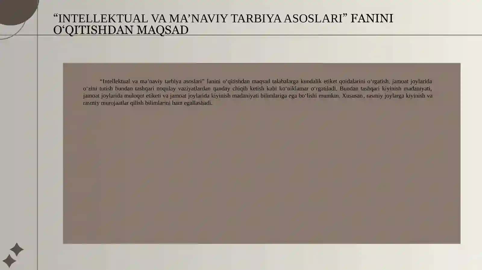 Intellektual va ma'naviy tarbiya asoslari (3-variant) 3