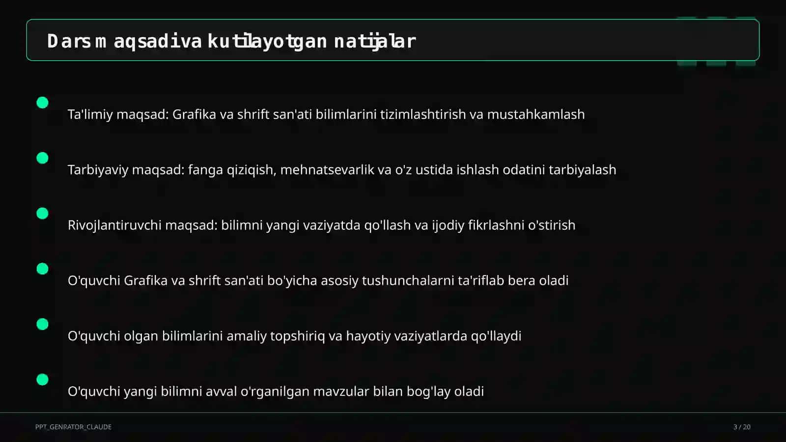 Grafika va shrift san'ati (6-sinf) 3
