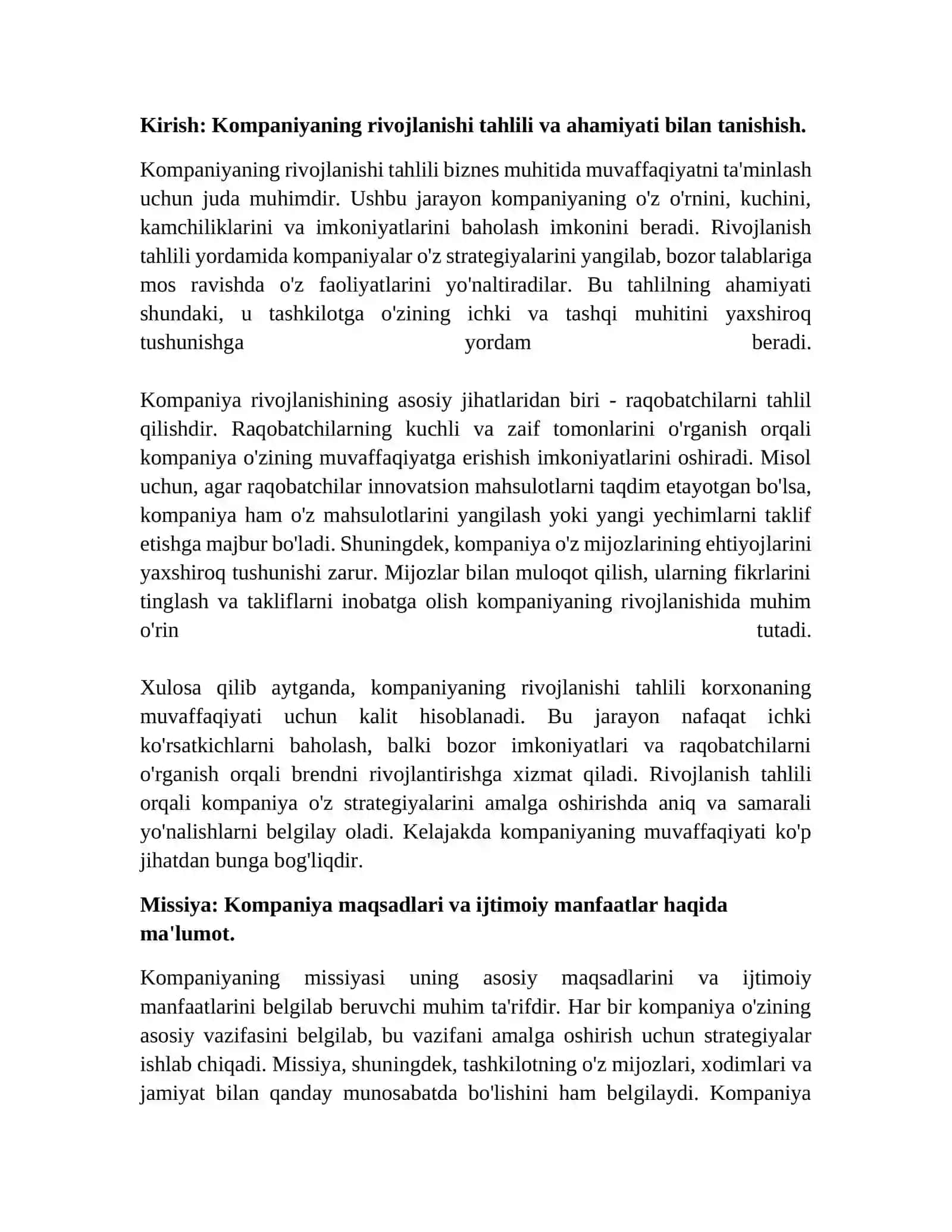 Rivojlanish tahlili 3