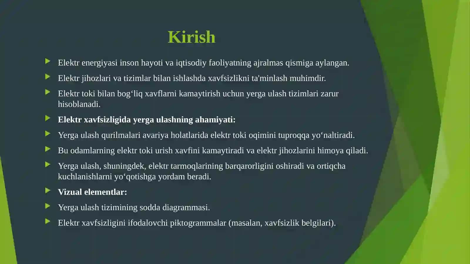 Taqdimot " yerga ulash" 3