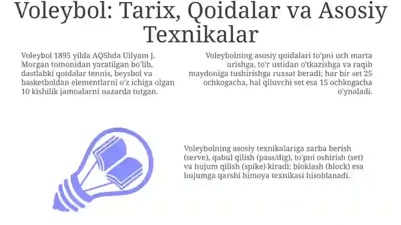 Voleybol: Tarix, Qoidalar va Texnikalar 3