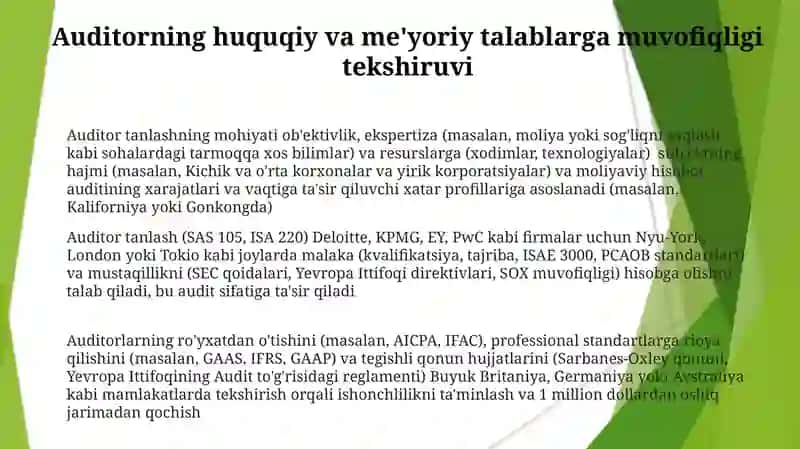 Auditorlik tanlash tushunchasi va uning mohiyati 3