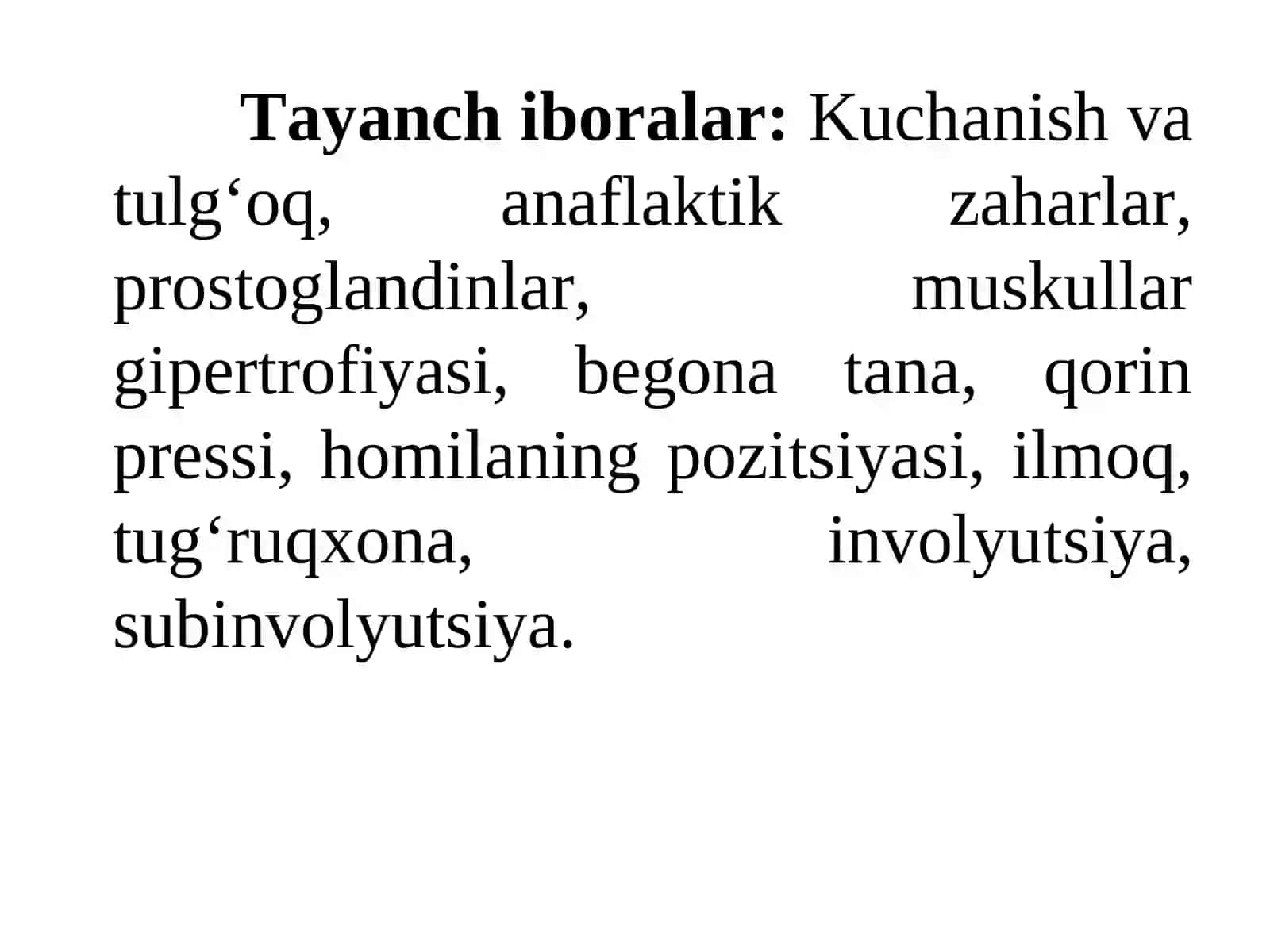 8-ma’ruza:TUG‘ISH VA TUG‘ISHDAN KEYINGI DAVR FIZIOLOGIYASI 3