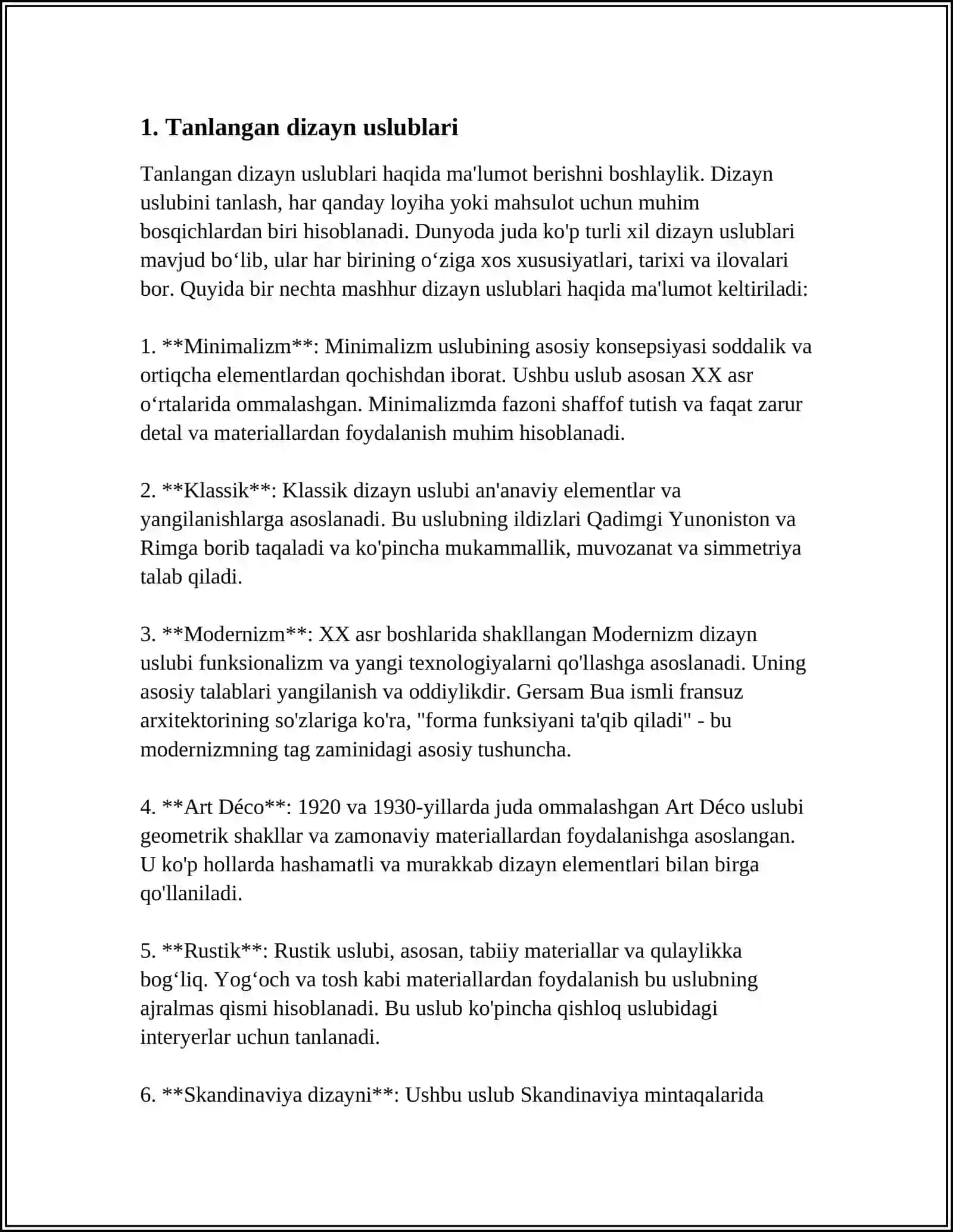 Tanlangan dizayn uslublari 3
