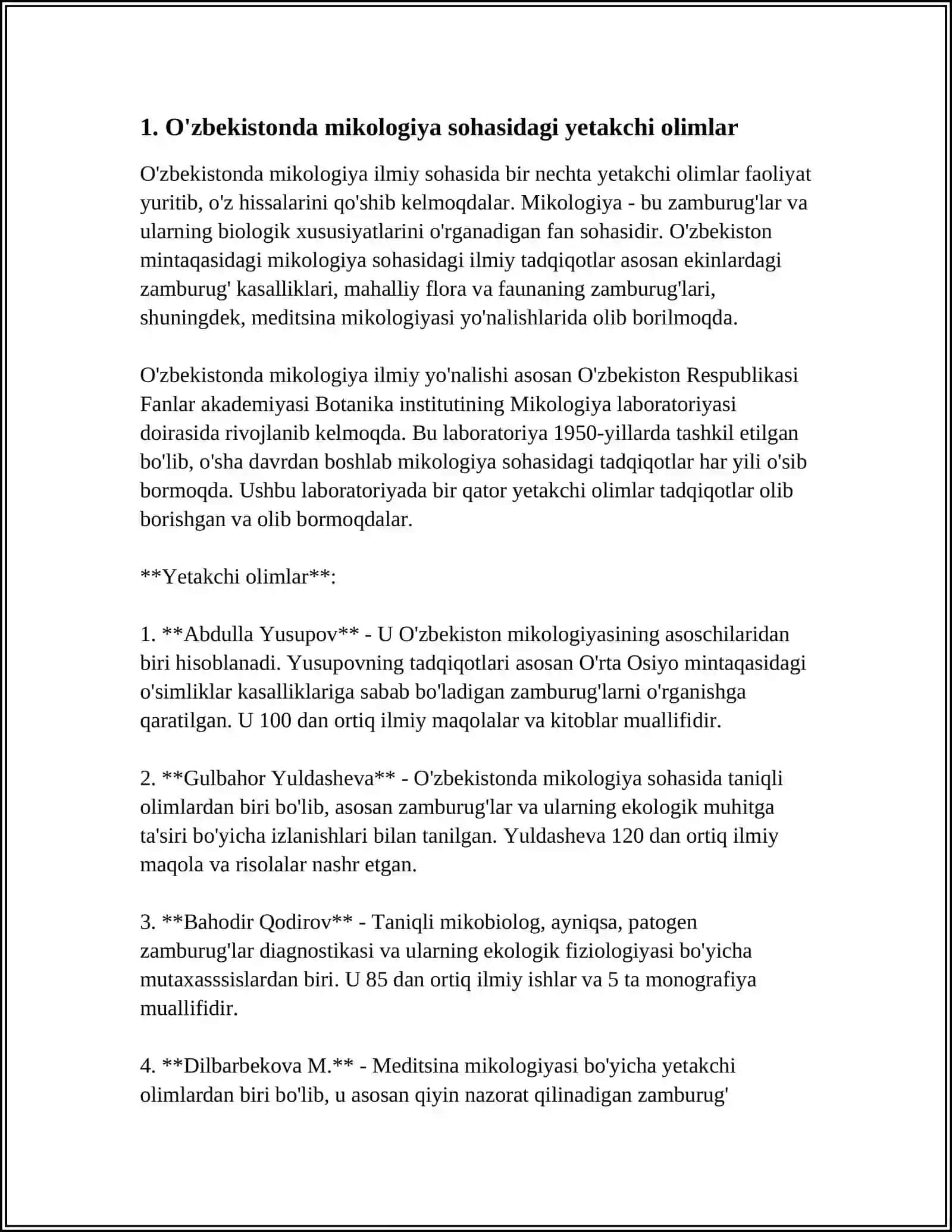 MIKROBIOLOGIYA,VIRUSOLOGIYA,IMMUNOLOGIYA,PARAZITOLOGIYA MODULINI RIVOJLANISHIGA HISSA QUSHGAN UZBEKISTONLIK YETAKCHI OLIMLARI 3