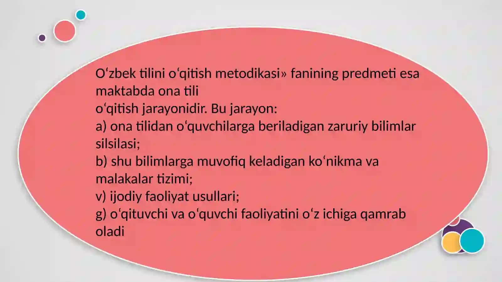 O‘zbek tilini o‘qitish metodikasi fani 3