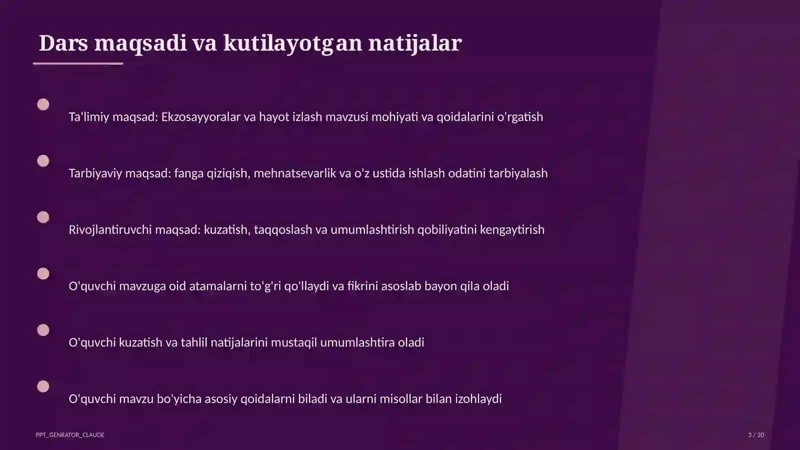 Ekzosayyoralar va hayot izlash (11-sinf) 3