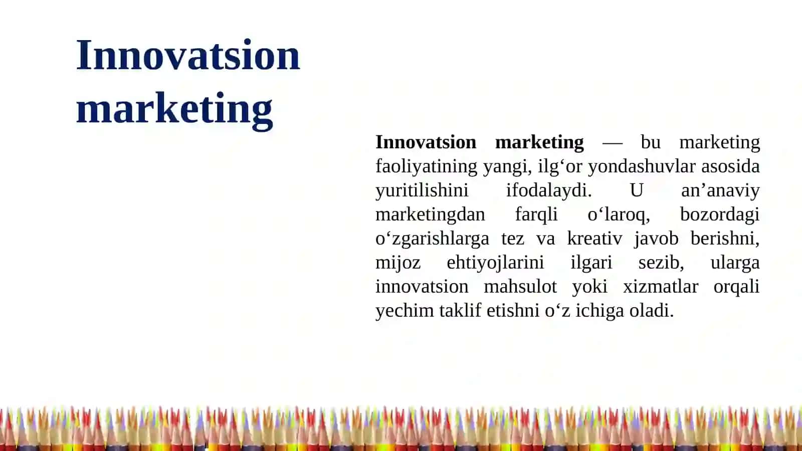 Innovatsionmarketing va elektron tijorat 3