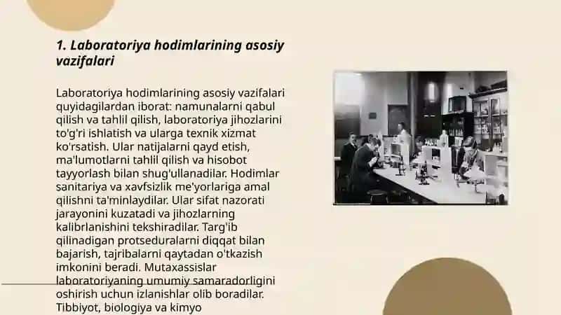 Laboratoriya hodimlarining vazifalari 3