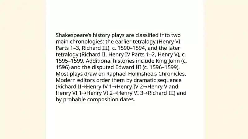 Shakespeare's historical plays 3