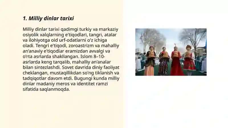 Milliy dinlar 3