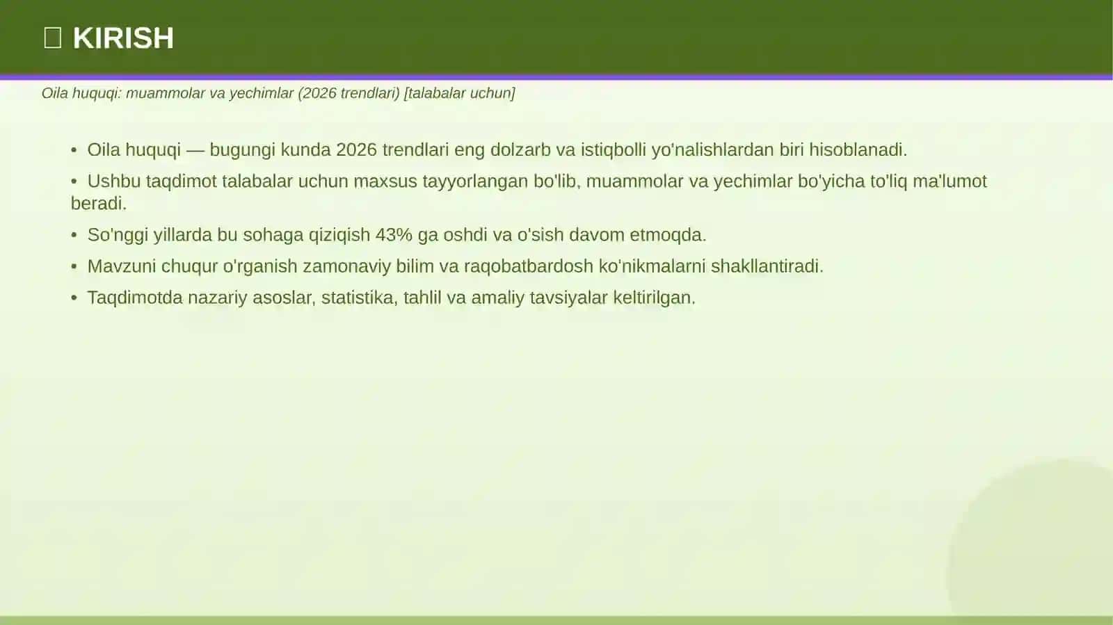 Oila Huquqi: Muammolar va Yechimlar (2026 trendlari) 3