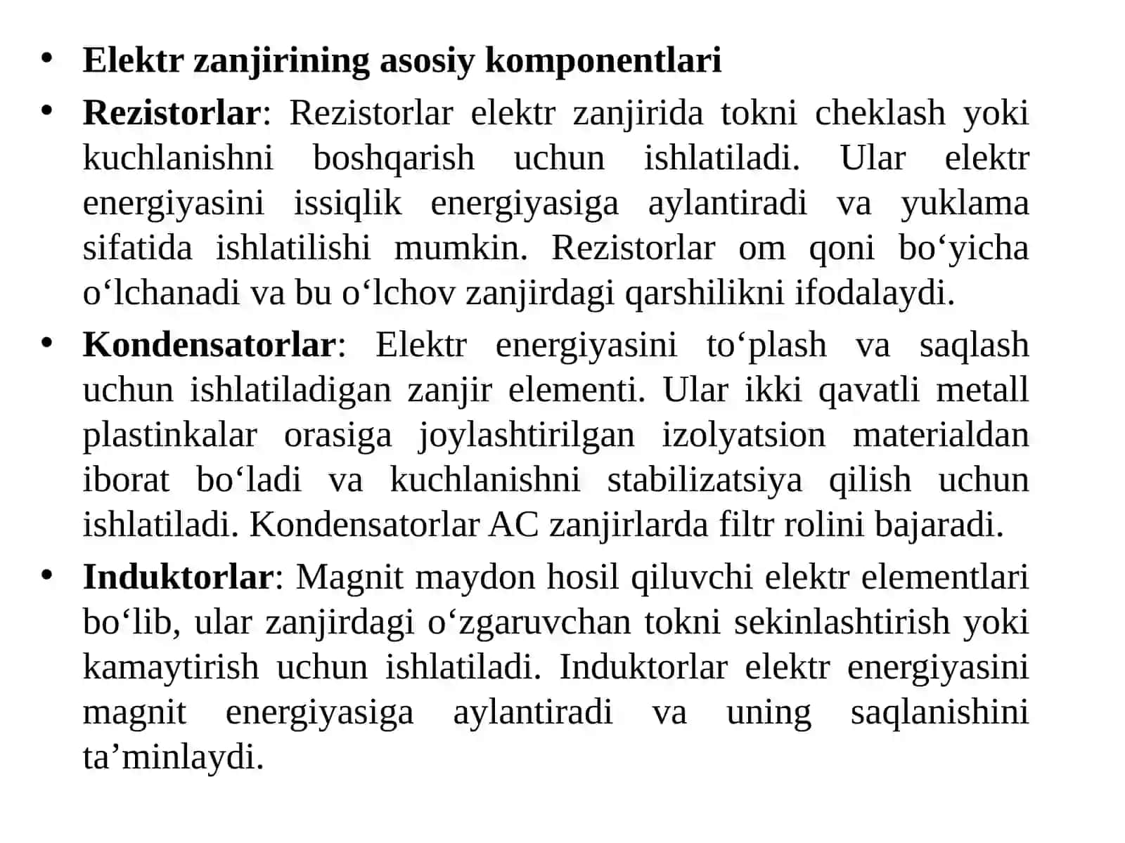 Elektr zanjiri va zanjirning elementlari 3