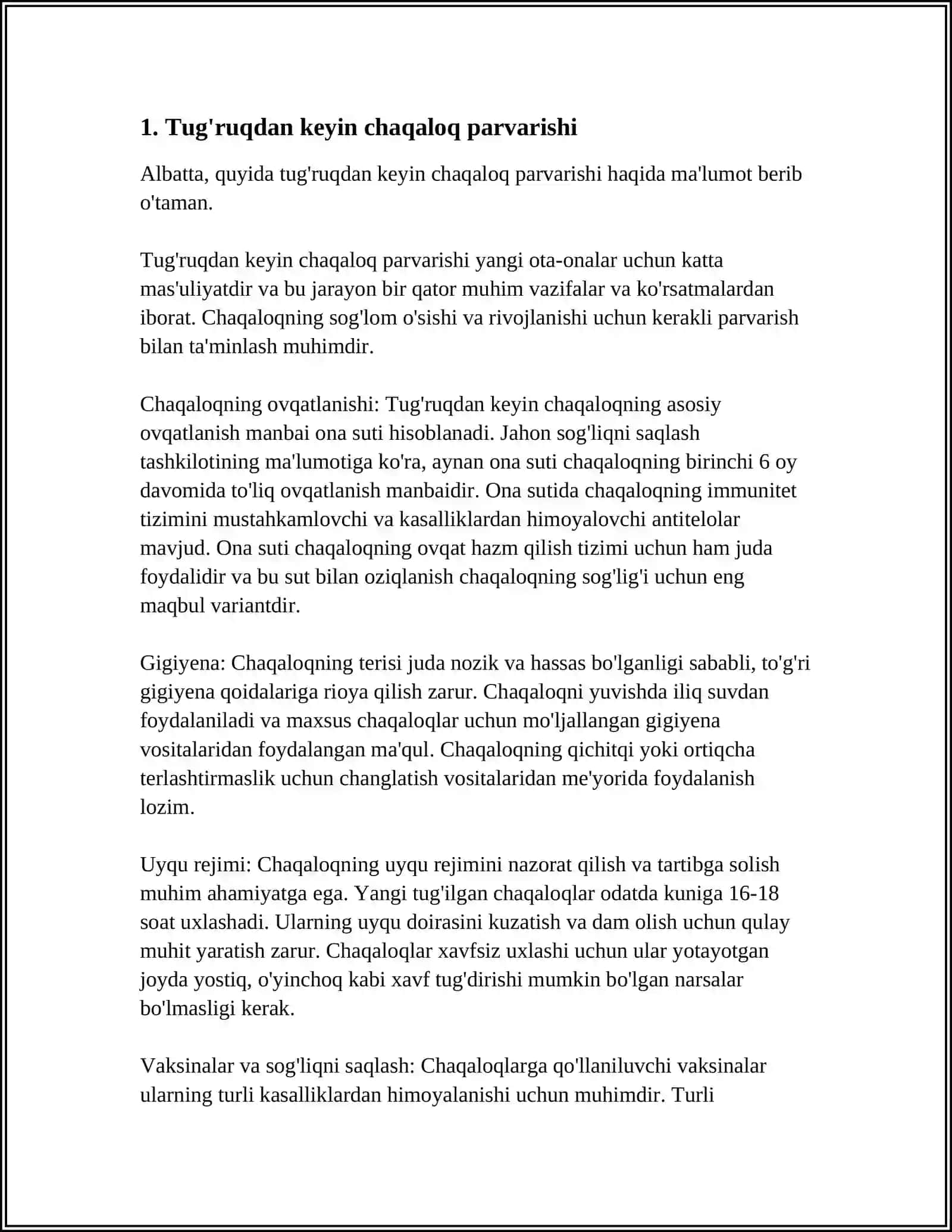 BOLALARGA TIBBIY YORDAM KOʻRSATISHNI TASHKIL QILISH 3