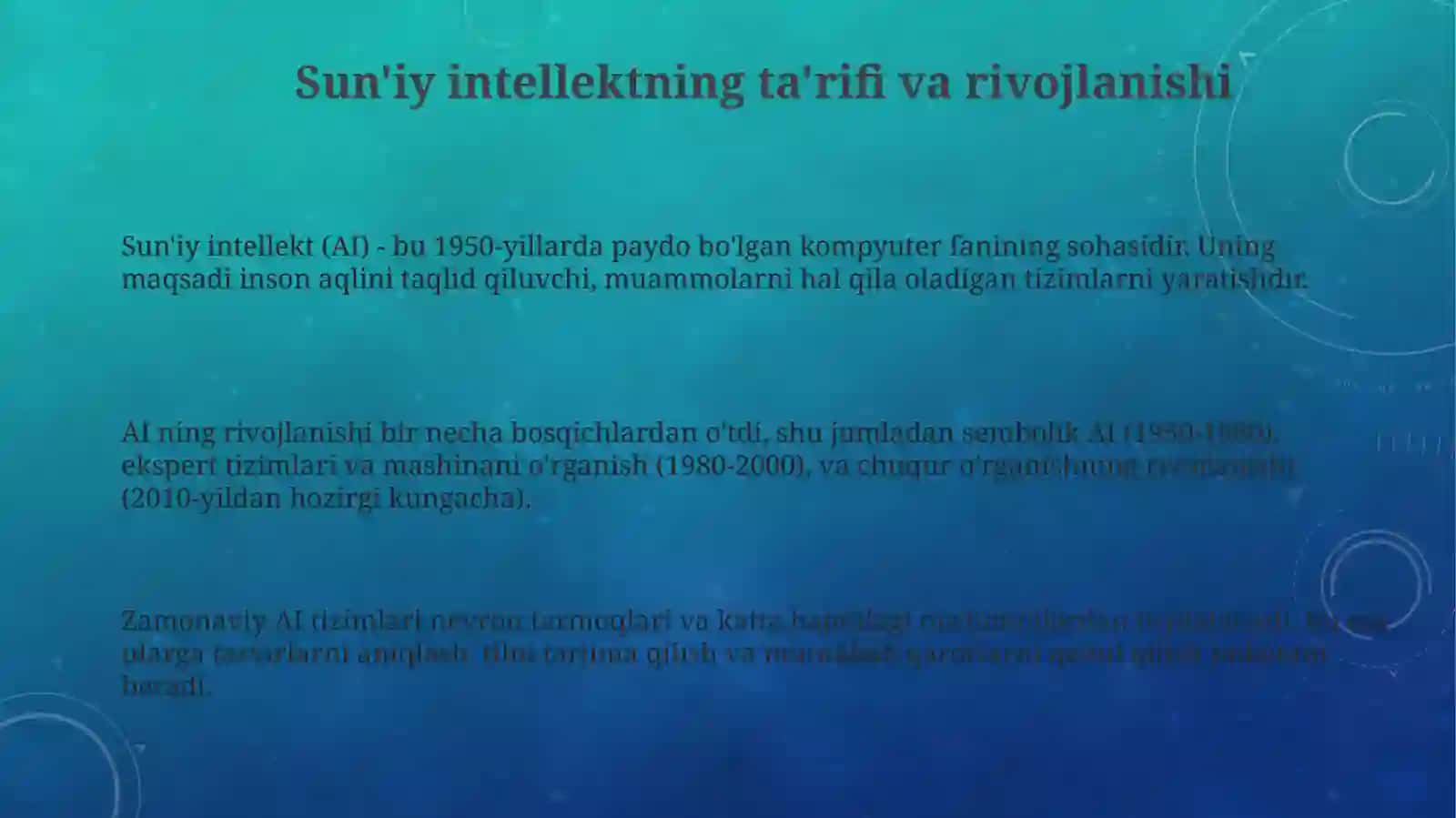 Suniy intelekt mahsulotlari va ulardan foydalanish 3