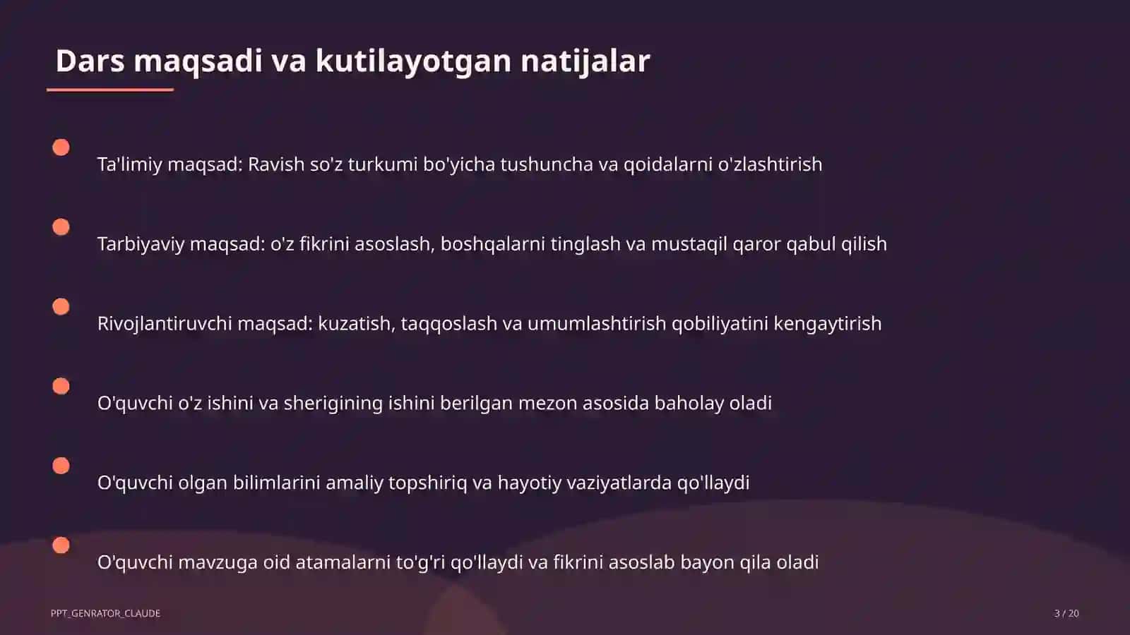Ravish so'z turkumi (7-sinf) 3
