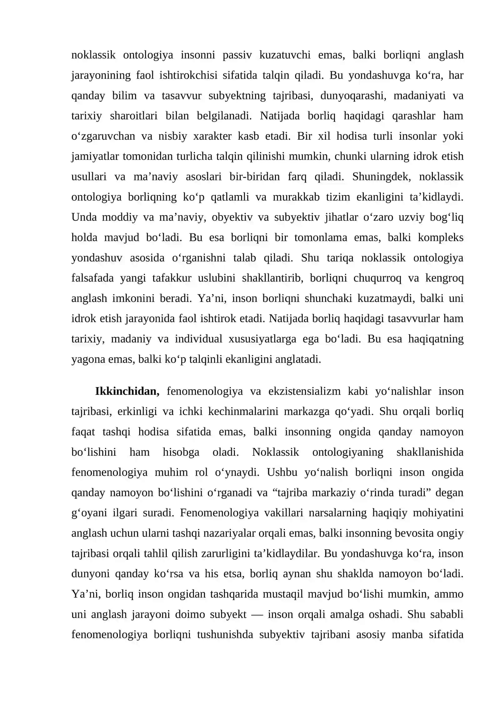NOKLASSIK ONTOLOGIYANING YO‘NALISHLARI VA MOHIYATI 3