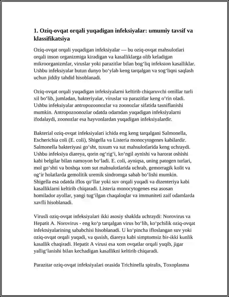 OZIQ-OVQAT YUQADIGAN INFEKTSIYALAR ( ANTROPOZONLAR, ZOONOZLAR) 3