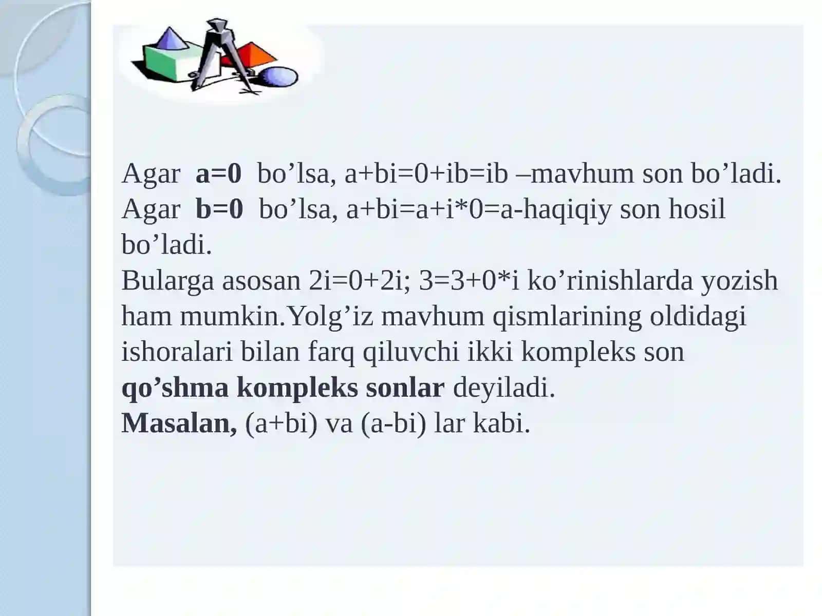 Komplekssonlar 3