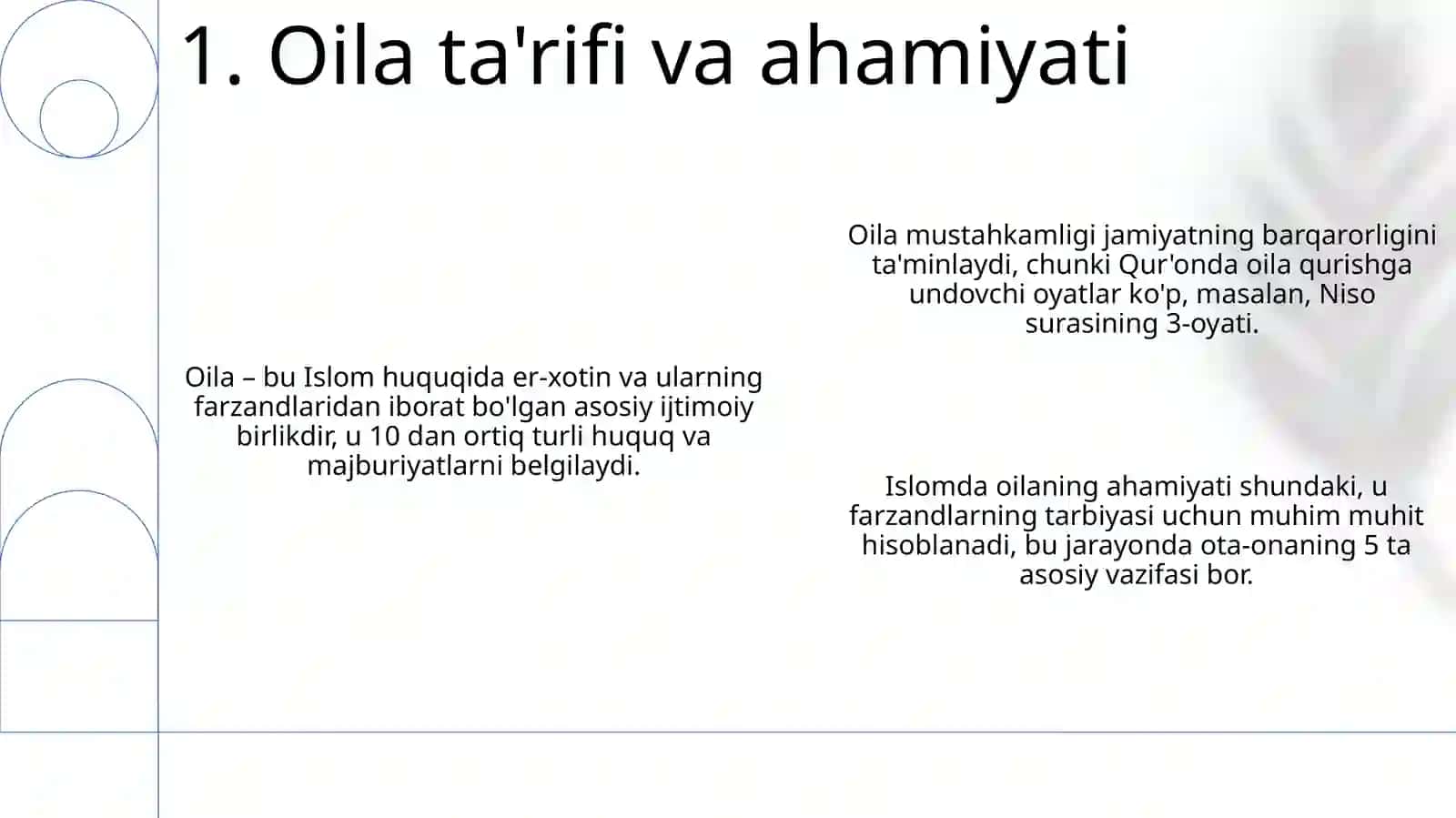 Islom xuquqshunoslikida Oila nikohTaloq tushunchalarini tariflash 3