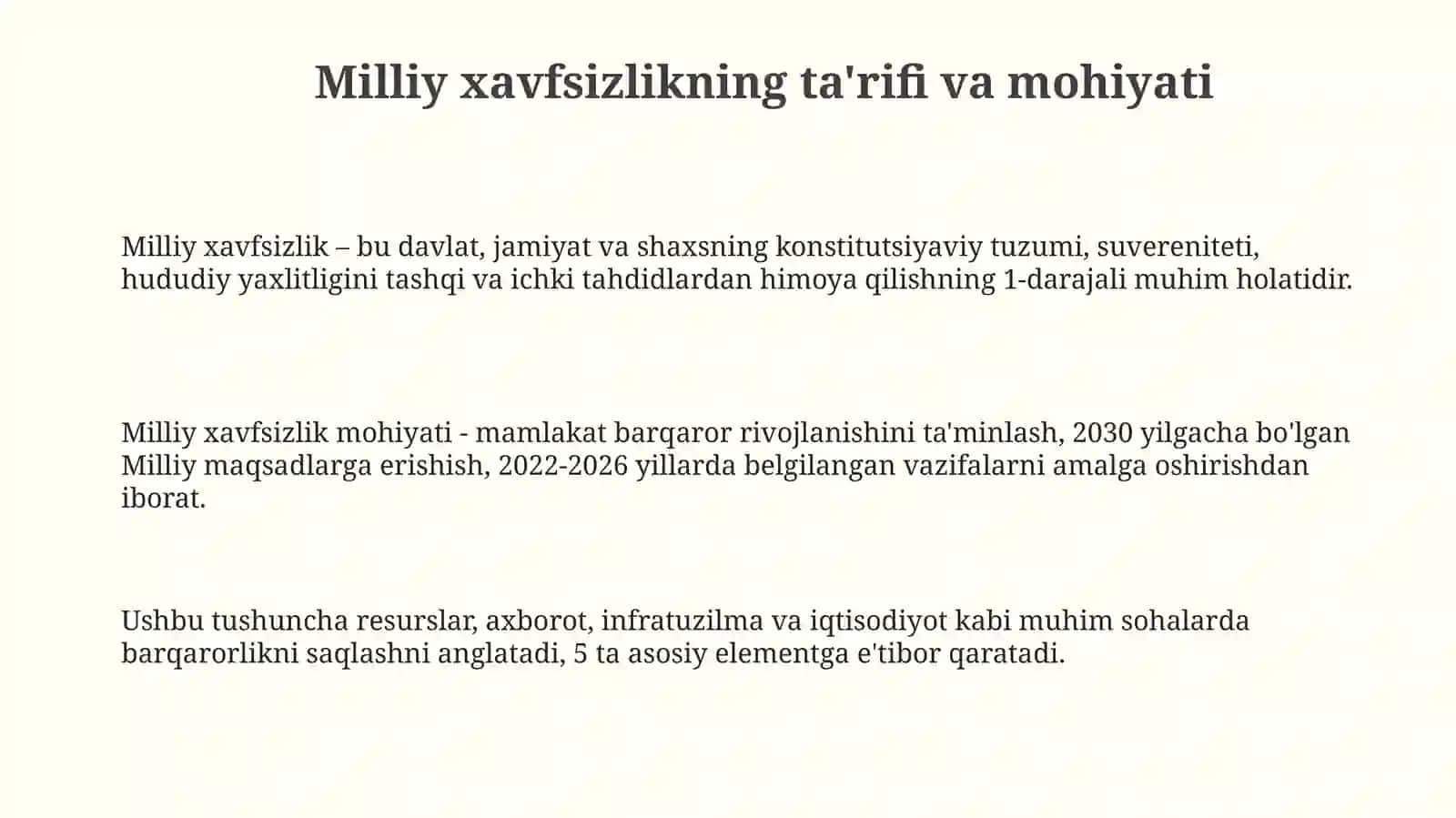 Milliy xavfsizlikning ta'rifi va mohiyati 3