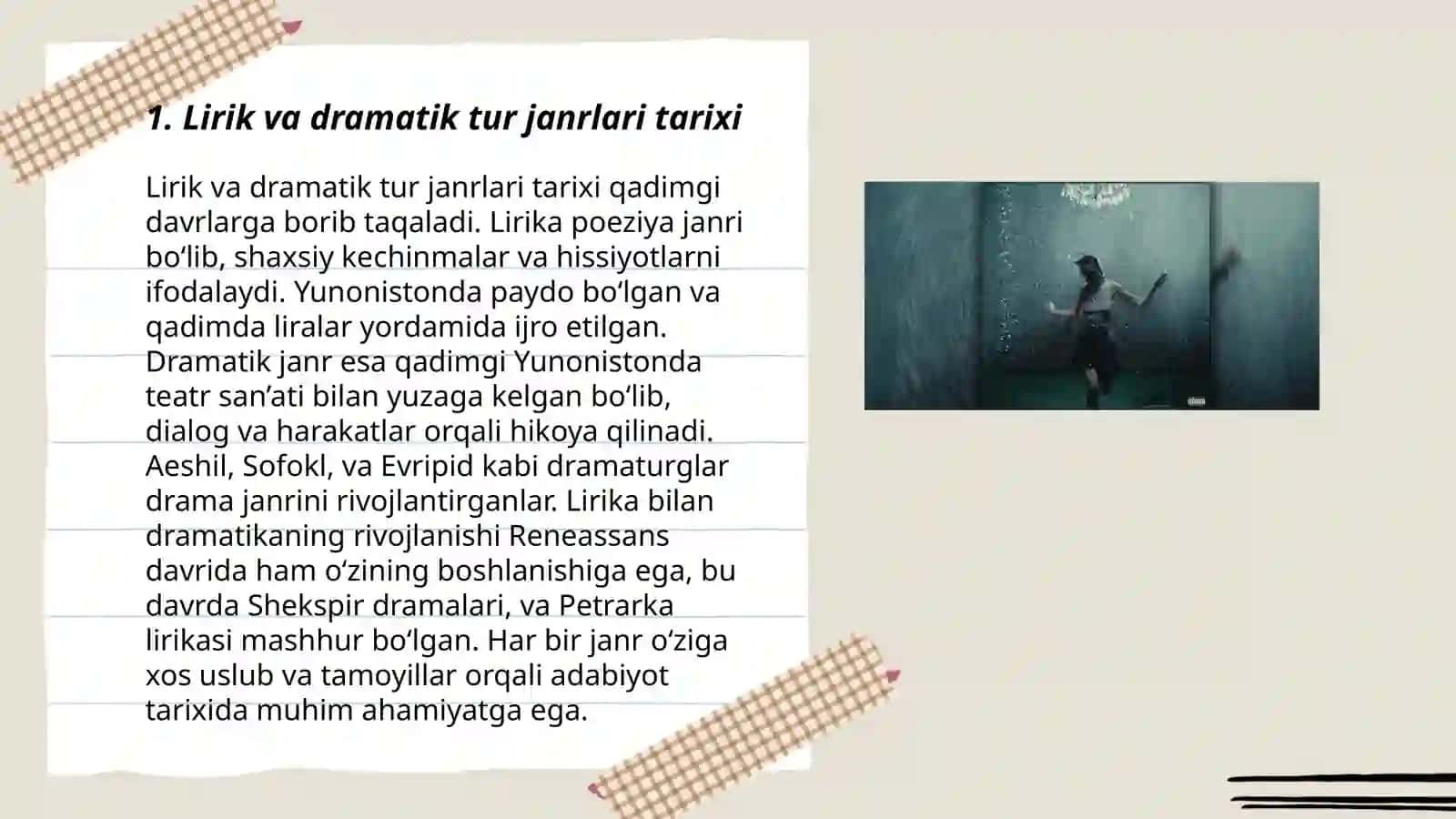 Lirik va drammatik tur janrlari Qobulova Mubiynaxon 3