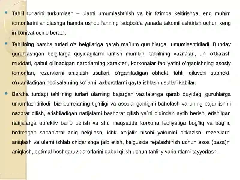 Iqtisodiy tahlilning turlari va ularning tasniflanishi 3