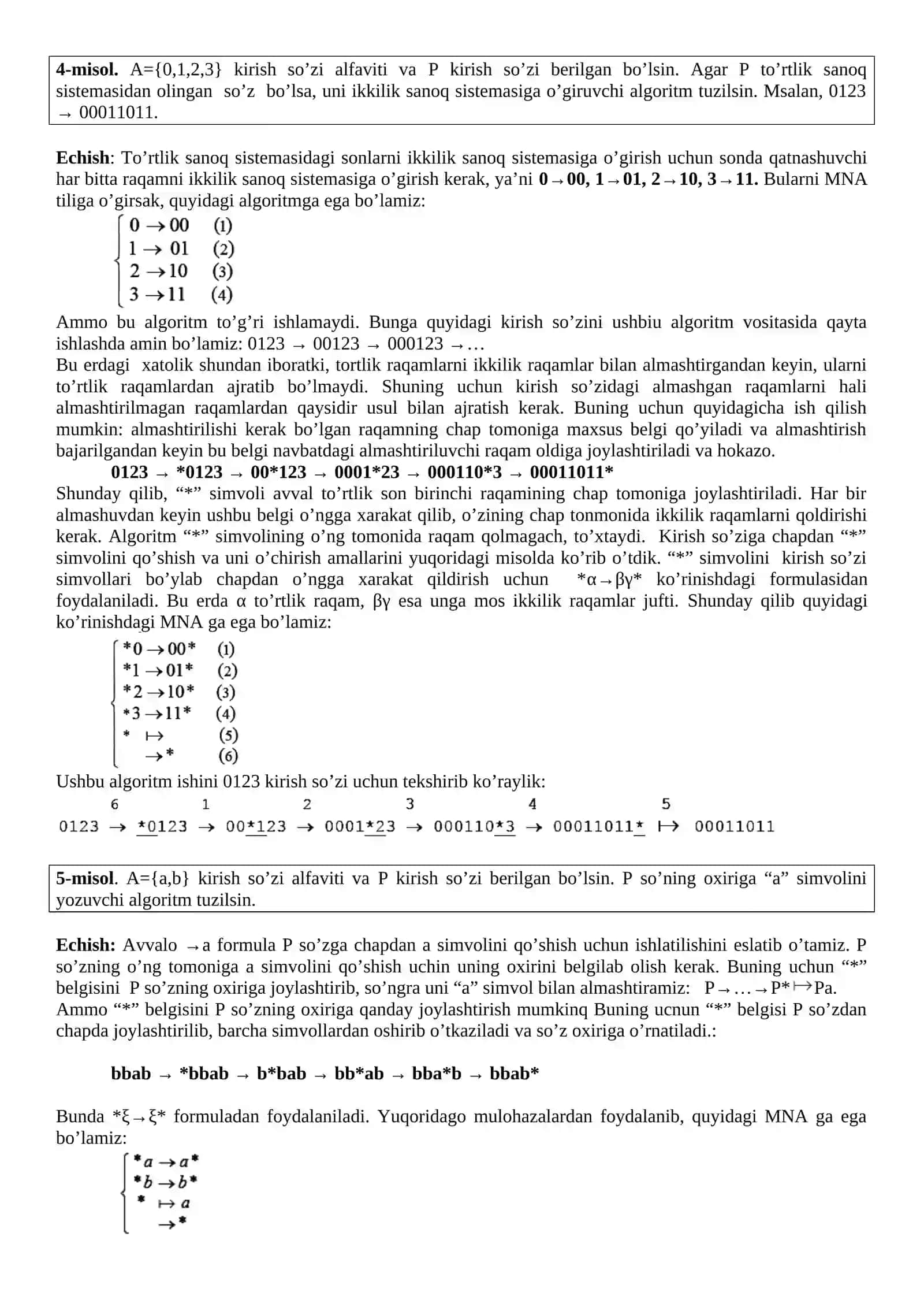 Markovning normal algoritmlari 3