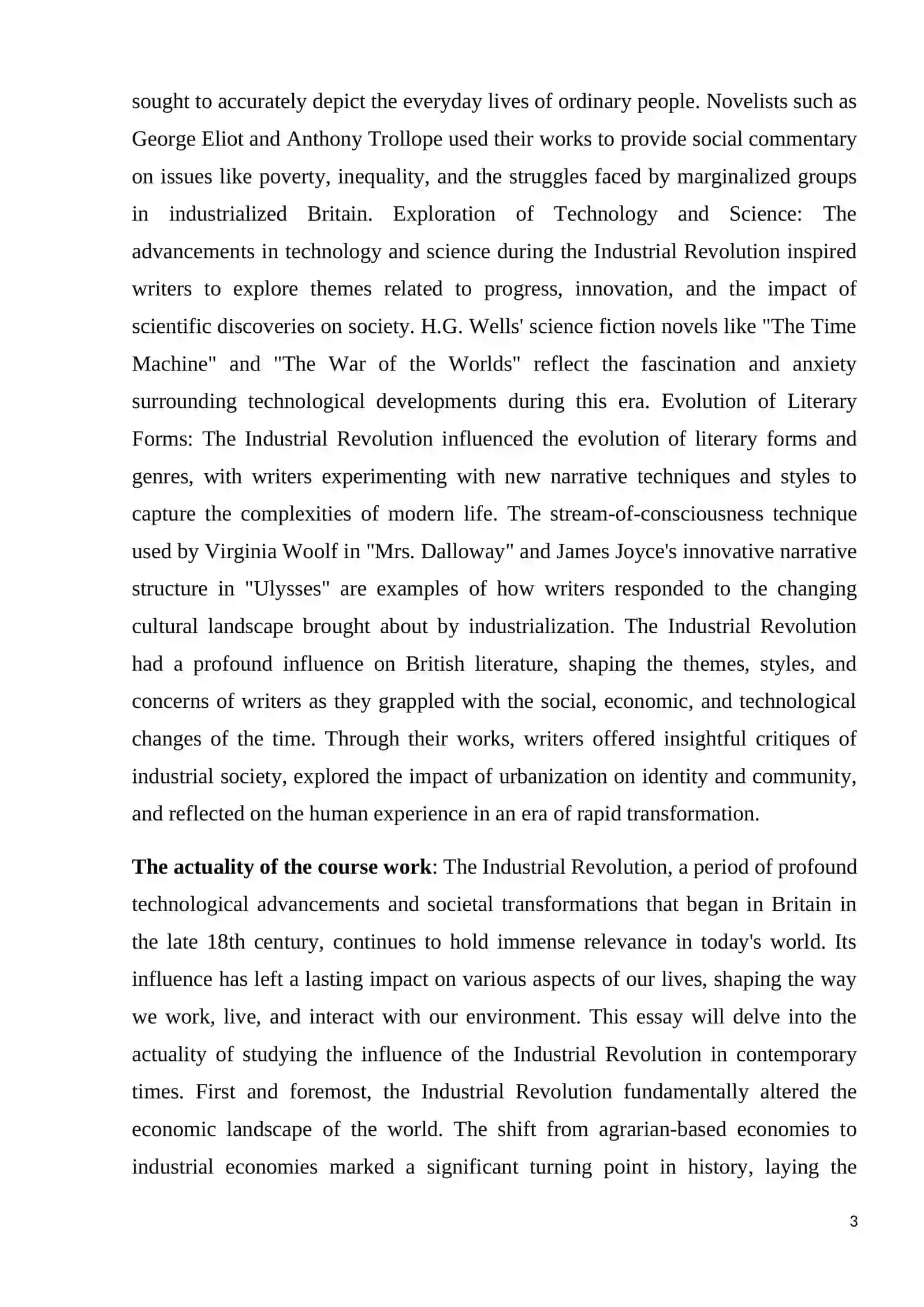 THE INFLUENCE OF THE INDUSTRIAL REVOLUTION ON BRITISH LITERATURE 3