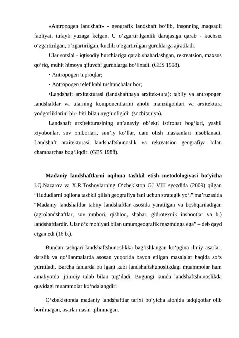 MADANIY LANDSHAFT TASHKIL ETISH LANDSHAFT REJALASHTIRISHNING  OB’EKTI SIFATIDA 3