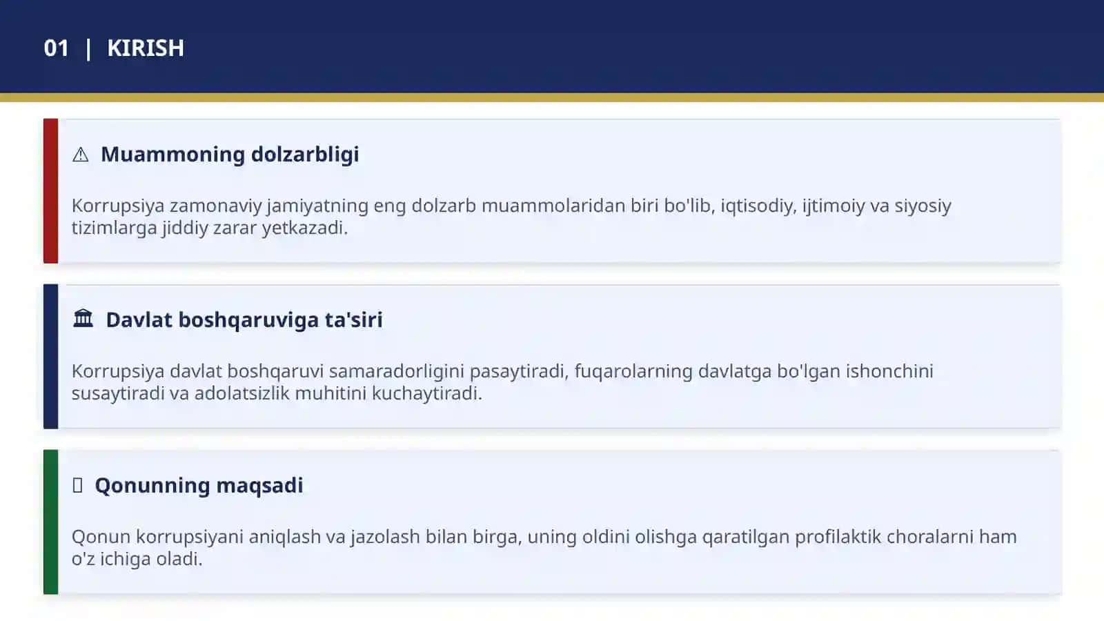 Korrupsiyaga qarshi kurash to‘g‘risidagi qonunning jamiyatda ijtimoiy-siyosiy ahamiyati 3