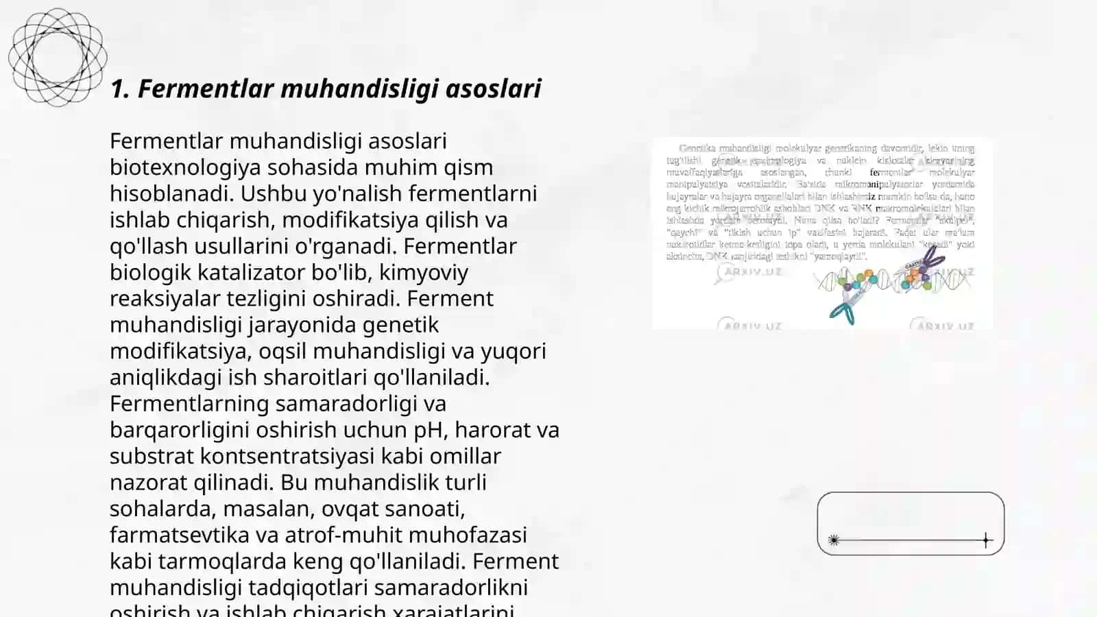 Fermentlar muhandisligining biotexnologiyadagi oʻrni 3