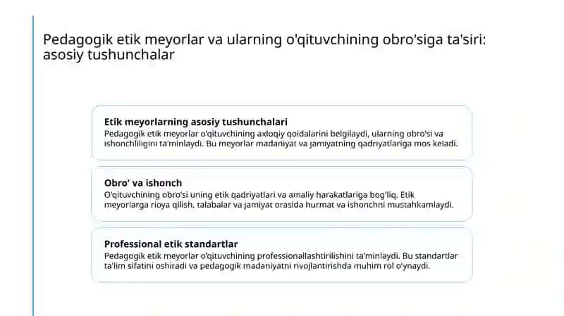 Pedagogik etik meyorlar va ularning o'qituvchining obro'siga ta'siri 3