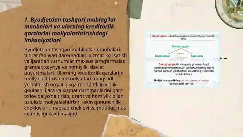 Byudjetdan tashqari mablag‘lar hisobidan byudjet tashkilotlarining kreditorlik qarzlarini moliyalashtirish 3