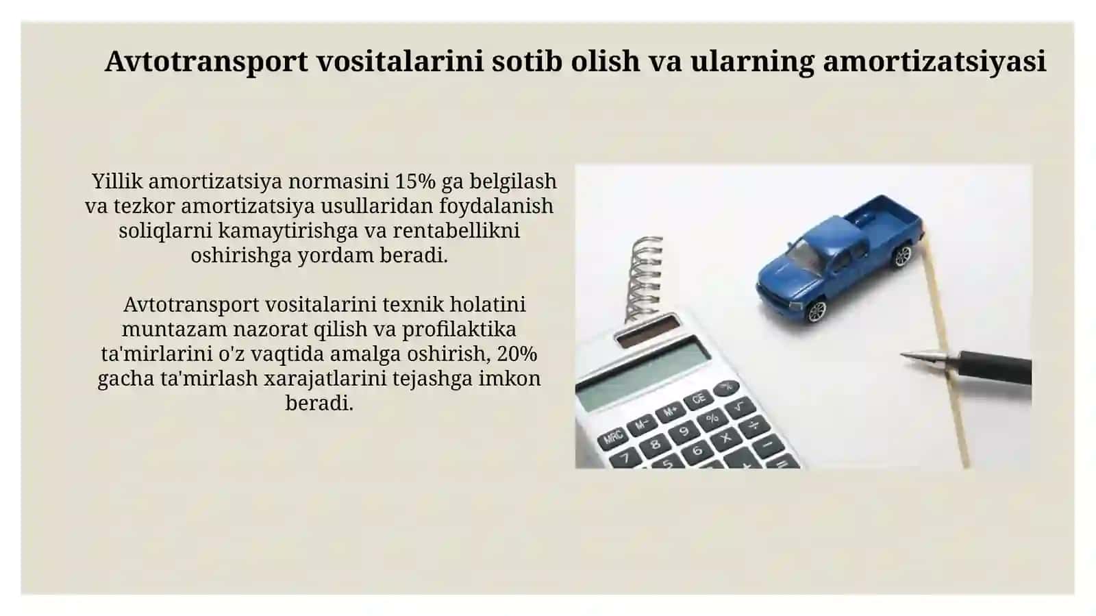 Transport vositalarida tannarxni boshqarish usullari 3