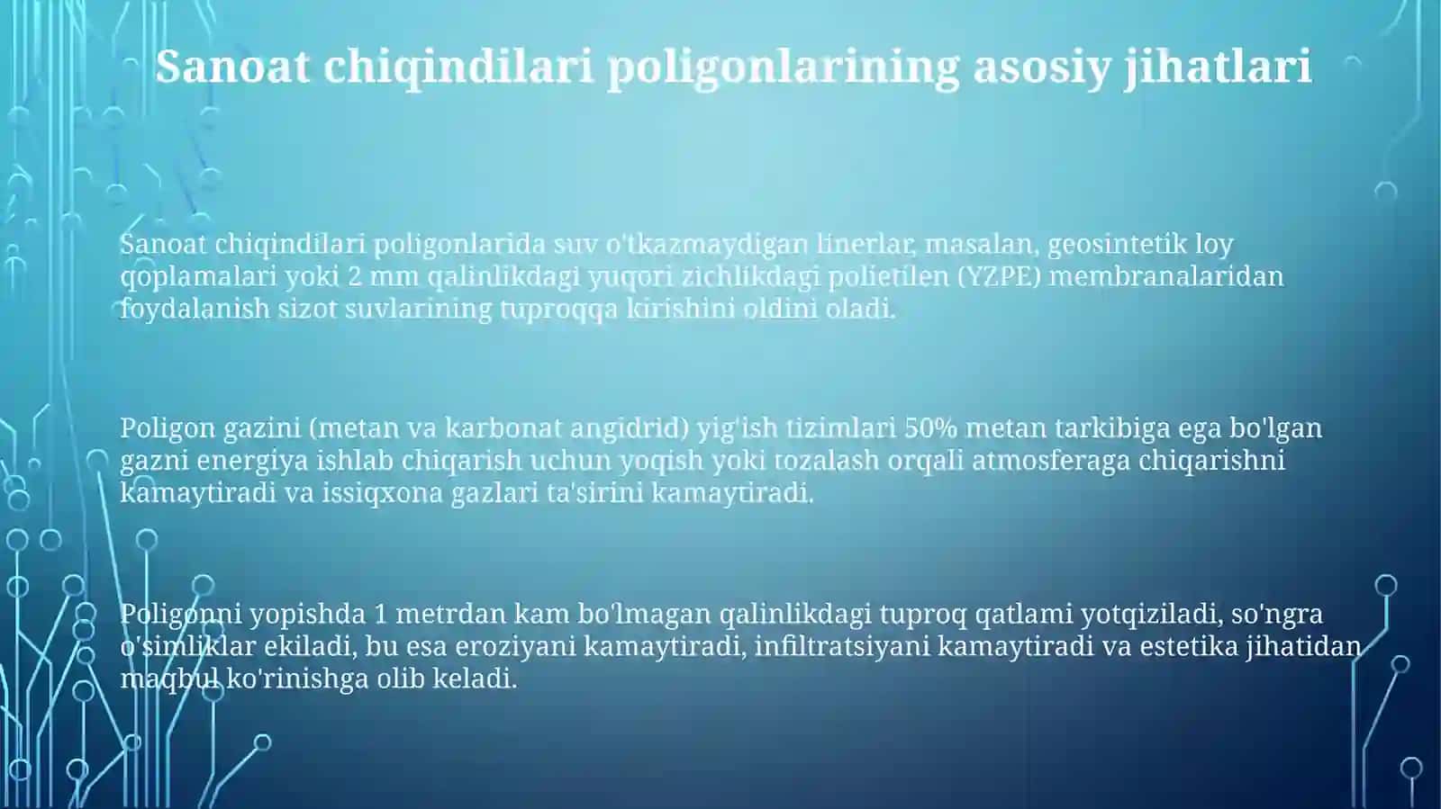Sanoat chiqindilarini poligonlarda saqlash va yo‘q qilish yollarini o'rganish 3