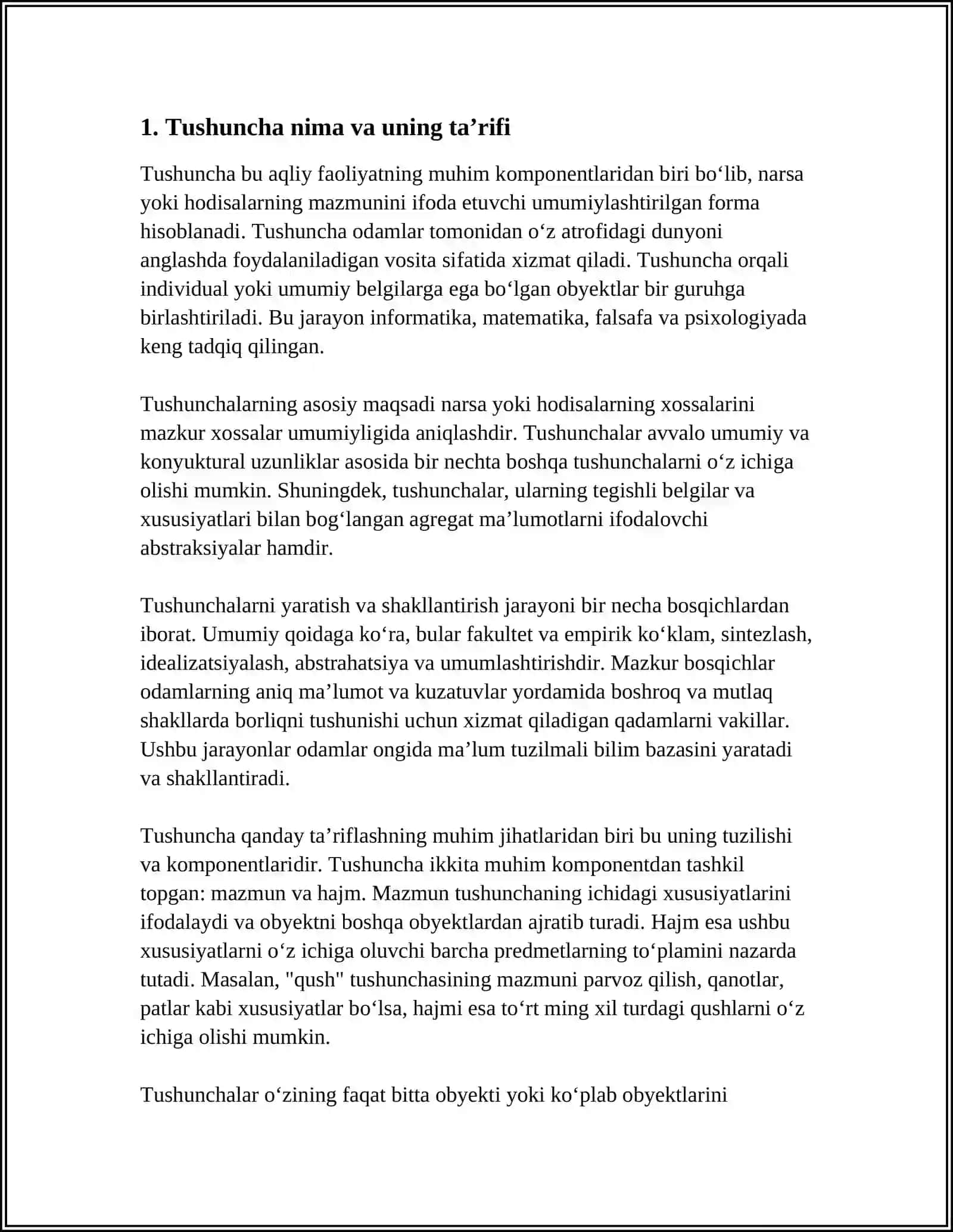 Tushunchalar BÒLISHINING MAQSADI VA TUZULISHI 3