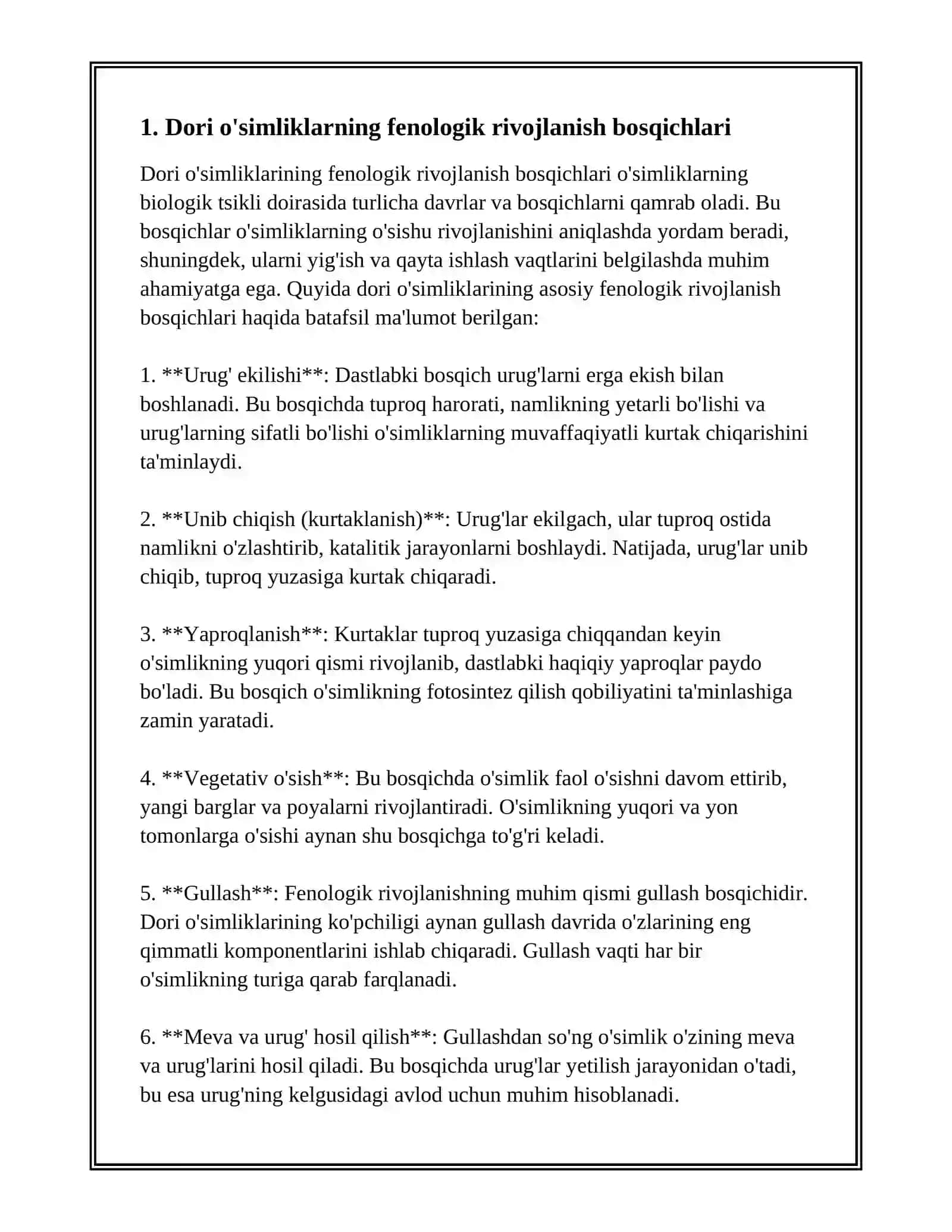DORIVOR OʻSIMLIKLARDA FENOLOGIK KUZATISH USULLARI 3