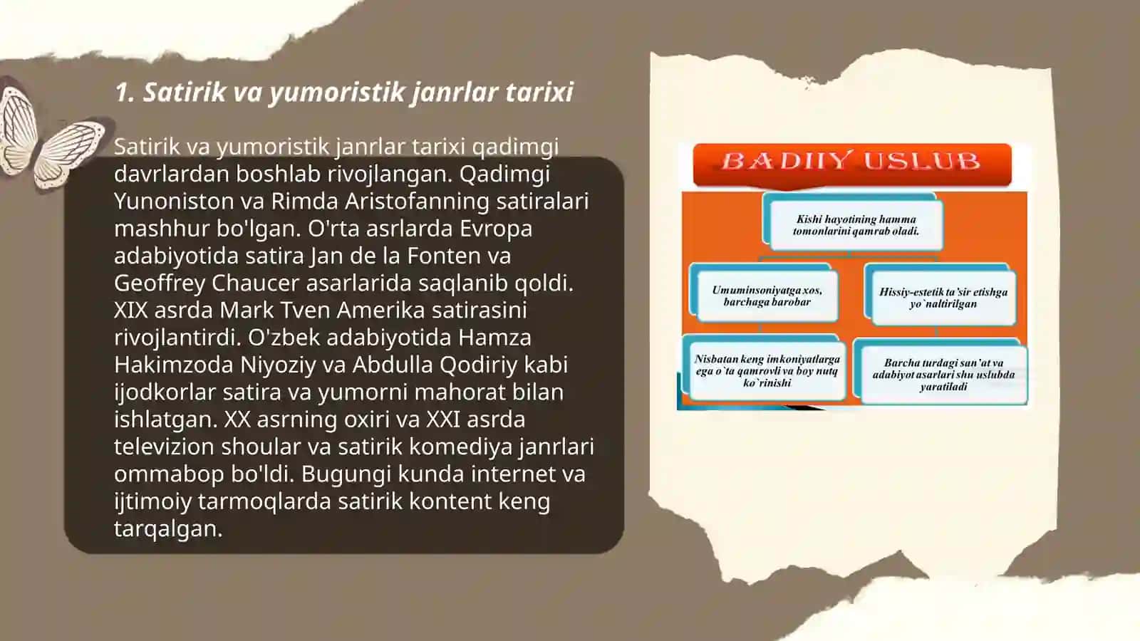 Satirik va yumoristik janrlar. Lof, latifa, askiya haqida maʼlumot 3