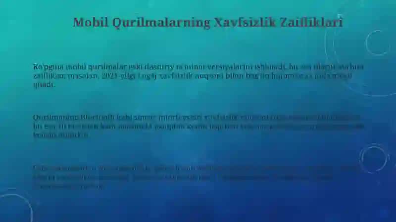 Mobil qurilmalarda xafsizlik va Maxfiylik masalalari 3