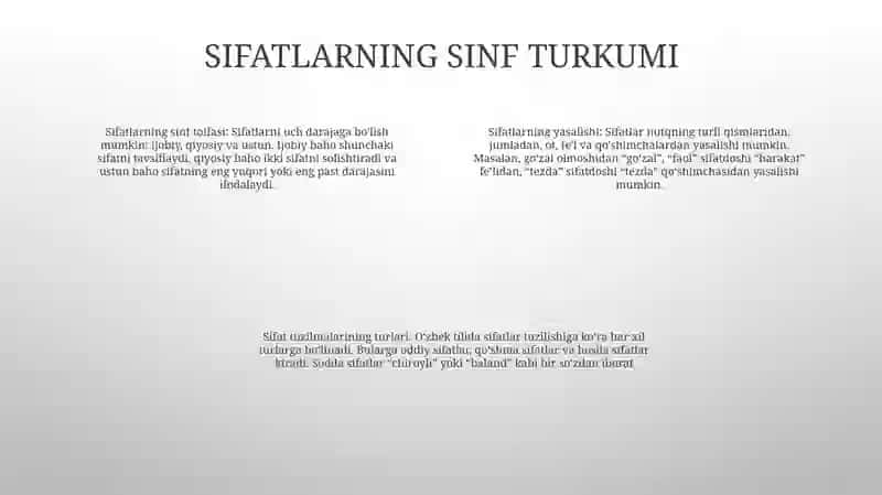 Sifatli So‘z Turkumi 3