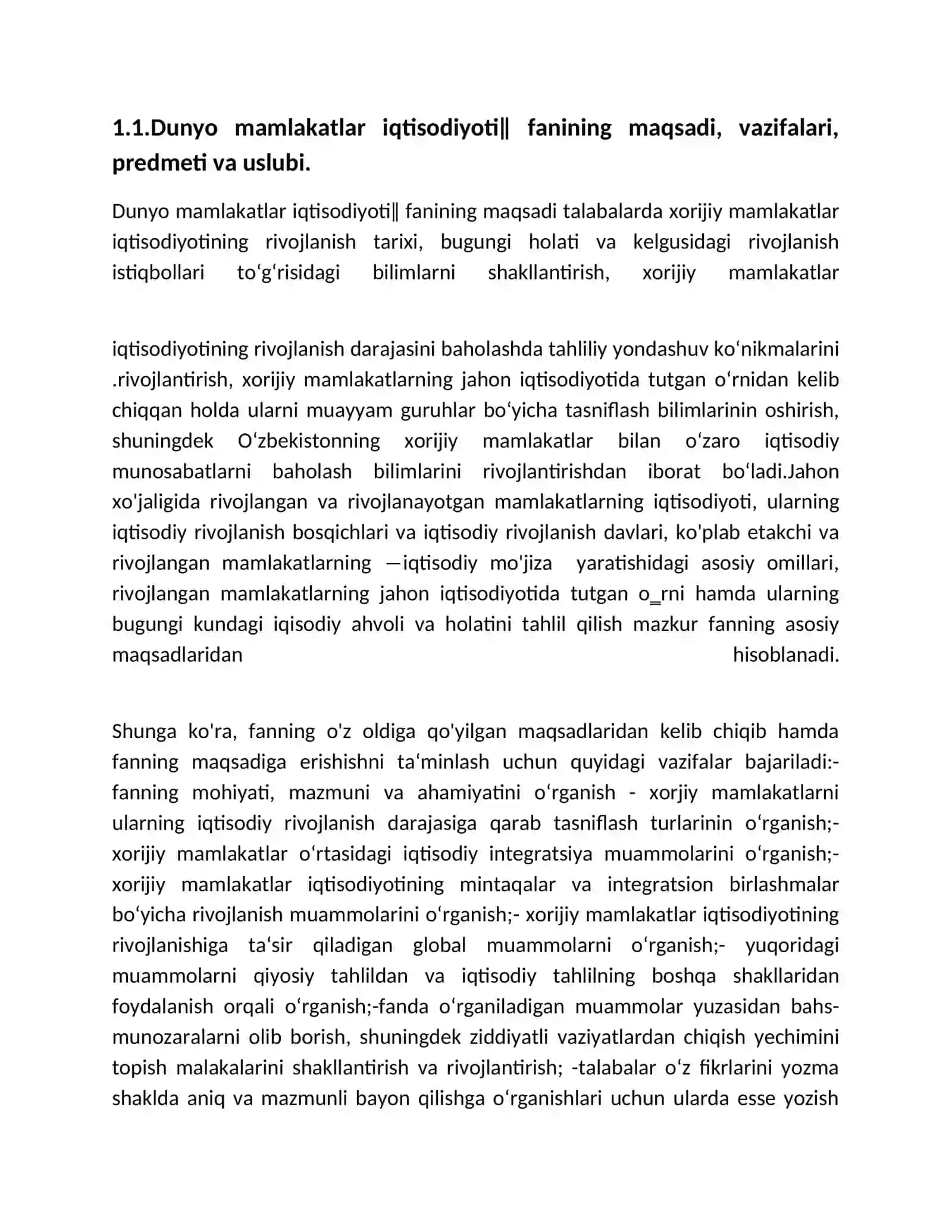 Dunyo mamlakatlarining iqtisodiy rivojlanish jihatidan guruhlanishi va ular o'rtasidagi munosabatlarning amal qilishi 3