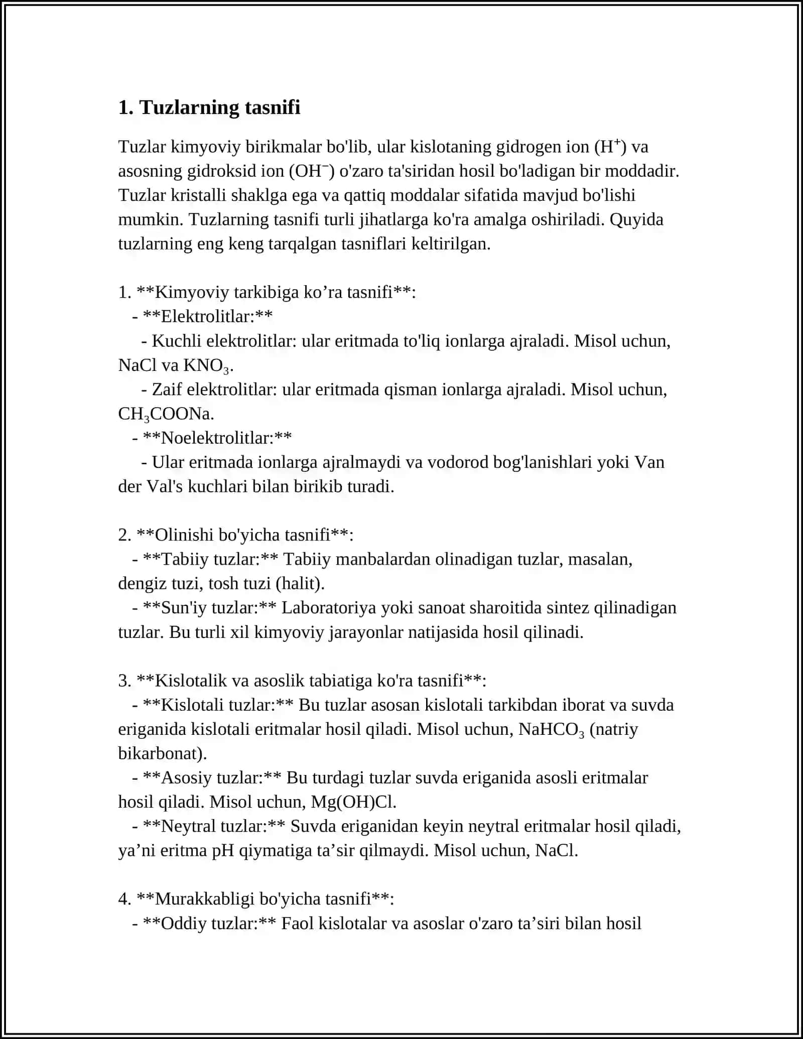 KIMYOVIY KIMYONING ASOSIY SINFLARI TUZLAR 3