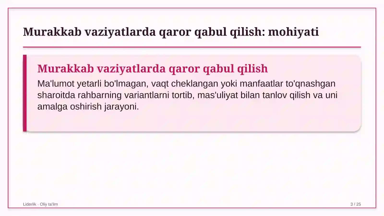 Kollektor-drenaj tizimlarida liderlikda murakkab vaziyatlarda qaror qabul qilish 3