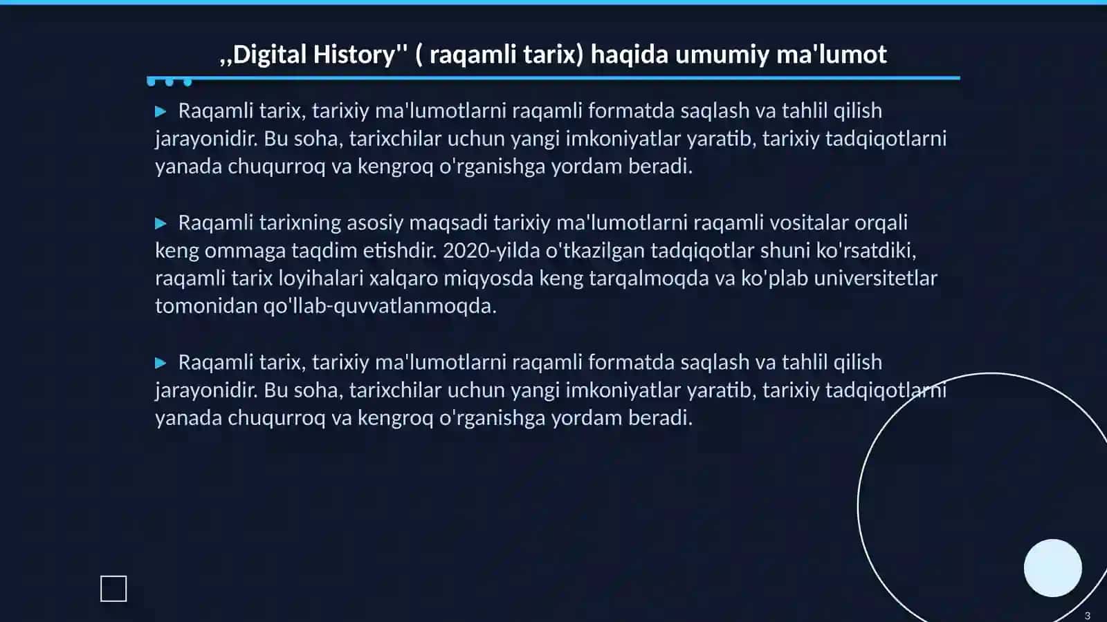Digital History ( raqamli tarix) 3
