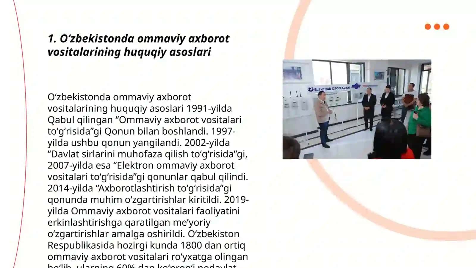 Oʻzbekistonda ommaviy axborot vositalarining huquqiy asoslari 3