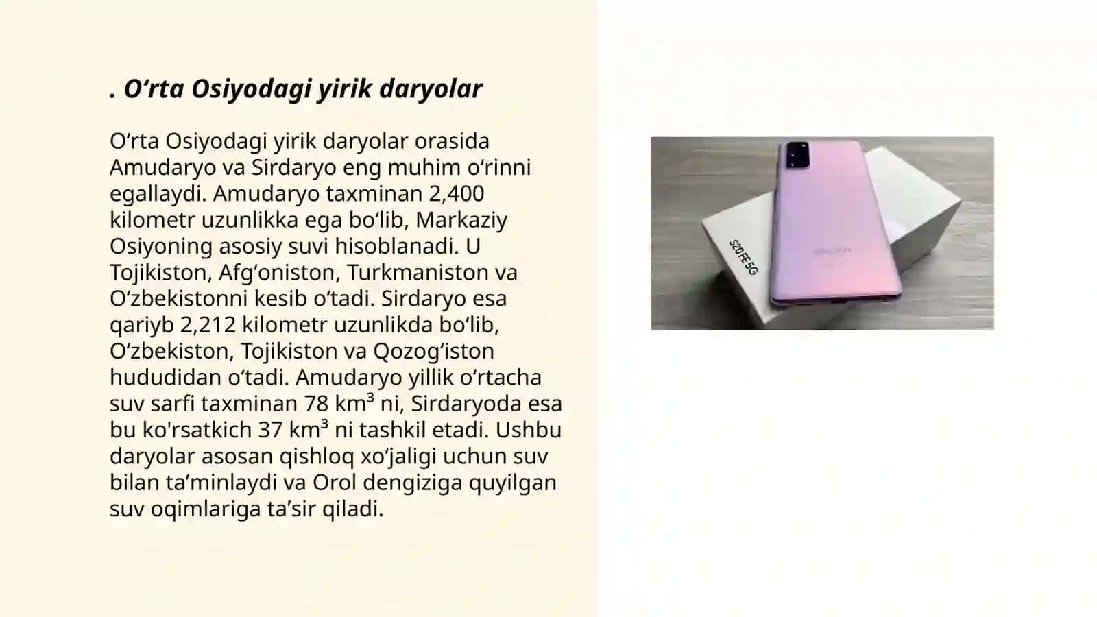 Oʻrta Osiyoning ichki suvlari va suvboyliklari.Hozirgi zamon muzliklari 3