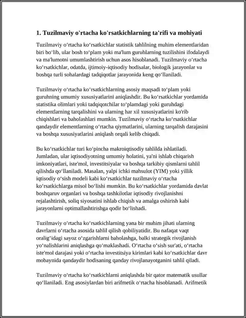 TUZULMAVIY ORTACHA KORSATKICHLAR 3