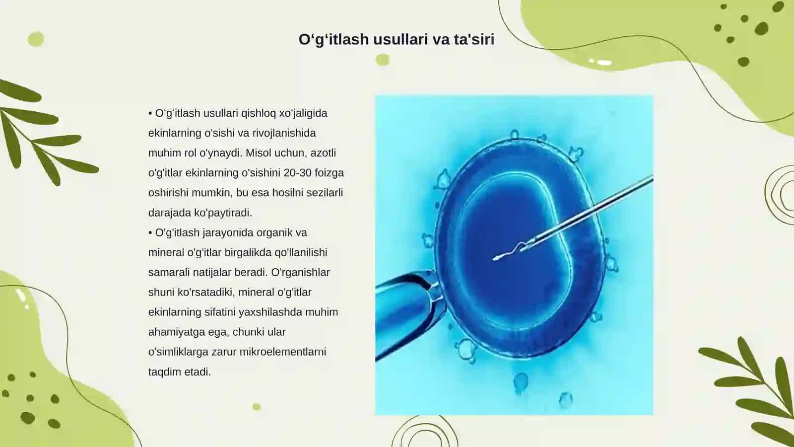 Seleksiyada oʻgʻitlash va oziqlantirishning urugʻ sifatiga tasiri 3