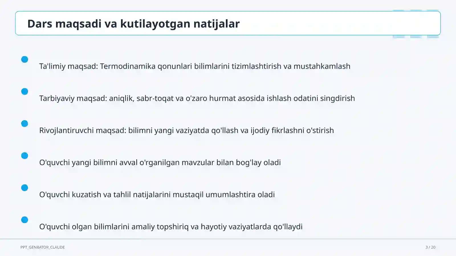 Termodinamika qonunlari (10-sinf) 3